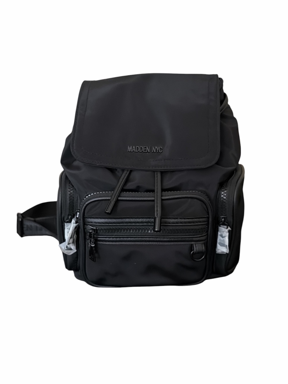 Madden NYC black mini backpack adjustable pockets‎ classic school minimal basic
